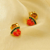 18K Gold Plated Watermelon Studs