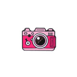 Pink Retro Camera Enamel Sticker