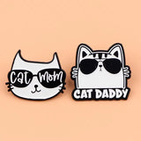 Cat Daddy Brooch Enamel Pin