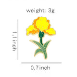 Yellow Iris Flower Brooch Enamel Pin