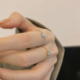 18K Gold Plated Opal Stone Chain Ring