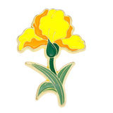 Yellow Iris Flower Brooch Enamel Pin