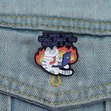 Email Angry Cat Brooch Enamel Pin