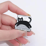 Working From Home Cat Brooch Enamel Pin