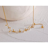 18k Gold Plated Shell Flower Necklace