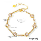 18K Gold Plated Studded Round Bracelet