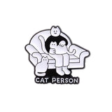 Cat Person Brooch Enamel Pin