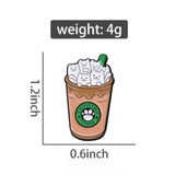 Cate Coffee Day Brooch Enamel Pin Size