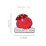Brainstorm Brooch Enamel Pin with size measurement