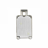 Suitcase White Metal Enamel Sticker