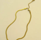 18K Gold Plated Box Textured Snake Chain