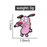 Scared Courage Dog Brooch Enamel Pin