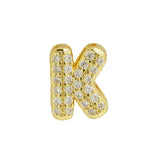 Small Bubble Initial Name Necklace with letter K