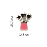 Makeup Brushes Metal Enamel Sticker