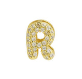 Small Bubble Initial Name Necklace with letter R