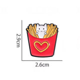 French Fries Cat Brooch Enamel Pin