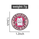 Gym Cat Brooch Enamel Pin