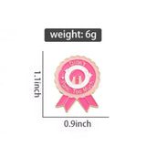 Didn’t Panic Too Much Brooch Enamel Pin with size measurement