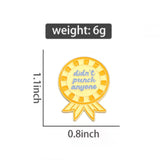 Didn’t Punch Anyone Brooch Enamel Pin with size measurement