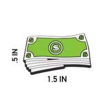Dollars Brooch Enamel Pin size