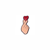 Finger Heart Metal Enamel Sticker