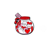 Full Of Love Cats Jar Brooch Enamel Pin