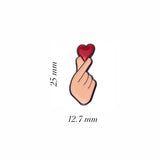 Finger Heart Metal Enamel Sticker