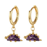 18K Gold Plated Dino Charm Necklace & Earrings