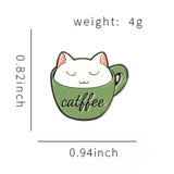 Catffee Brooch Enamel Pin with size measurement