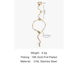 18K Gold Plated Butterfly Hand Chain with size measurement