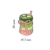 Matcha Latte Metal Enamel Sticker