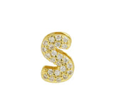 Small Bubble Initial Name Necklace with letter S