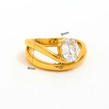 18k Gold Plated Jane Ring with size measurement