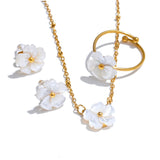 18k Gold Plated Dainty Shell Flower Jewellery Set
