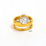 18k Gold Plated Amelia Ring with size measurement