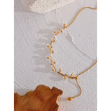18k Gold Plated Shell Flower Necklace