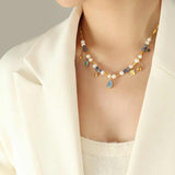 18K Gold Plated Aquamarine Necklace