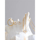 18k Gold Plated Dainty Shell Flower Jewellery Set