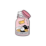 Cat Anti-Depressants Brooch Enamel Pin