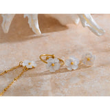 18k Gold Plated Dainty Shell Flower Jewellery Set