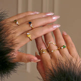 All different rings wore on two hands