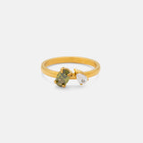 18k Gold Plated Jane Ring with two stones