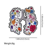 Floral Lungs Art Medical Brooch Enamel Pin