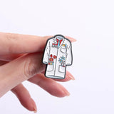 Floral Lab Coat Brooch Enamel Pin
