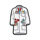 Floral Lab Coat Brooch Enamel Pin