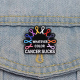 Cancer Sucks Brooch Enamel Pin