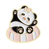Pink Bean Bag Panda Brooch Enamel Pin