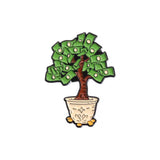 Money Plant Brooch Enamel Pin