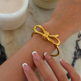 18K Gold Plated Statement Bow Cuff