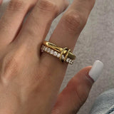 18K Gold Plated Eloise Ring wore on a Index finger